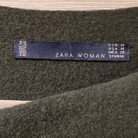 ZARA  Long Sleeve Women's Top Blouse, dark green, size M - Picture 5 of 7